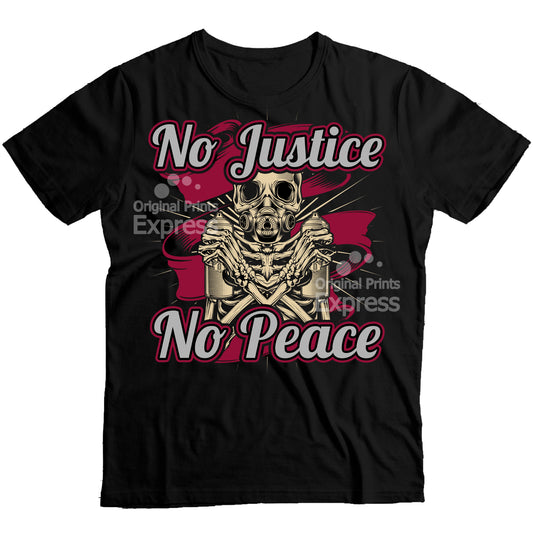 No justice no peace shirt skull design
