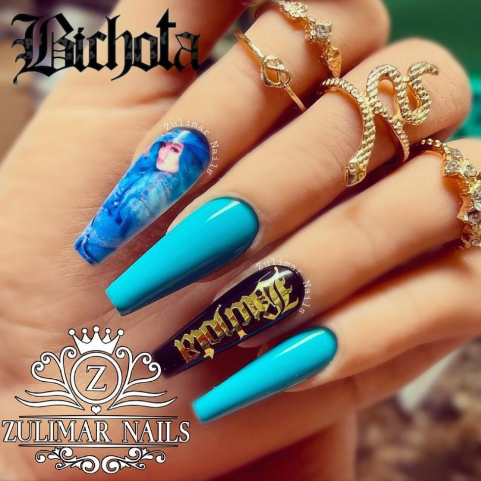 BICHOTA KAROL G INSPIRED NAIL ART (PLEASE CONTACT US FOR DIFFERENT PUBLIC FIGURE)