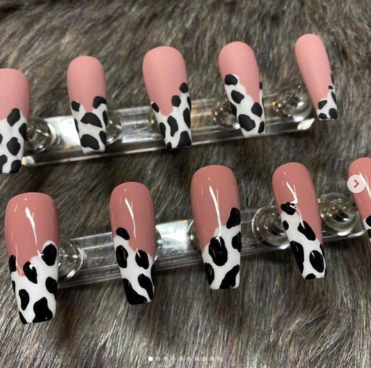 HAND PAINTED COW PRINT MATTE GLOSSY