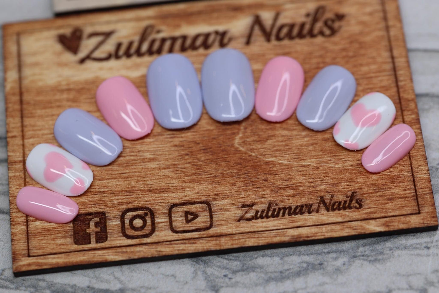 PASTEL COLORS HEARTS NAILS 💅