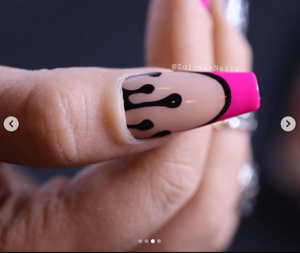 PINK PUMPKIN SPIDER HAND PAINTED NAIL ART HALLOWEEN NAILS