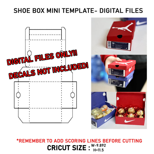 SHOE BOX MINI TEMPLATE- DIGITAL FILES EMPTY BOX WITH NO DECALS