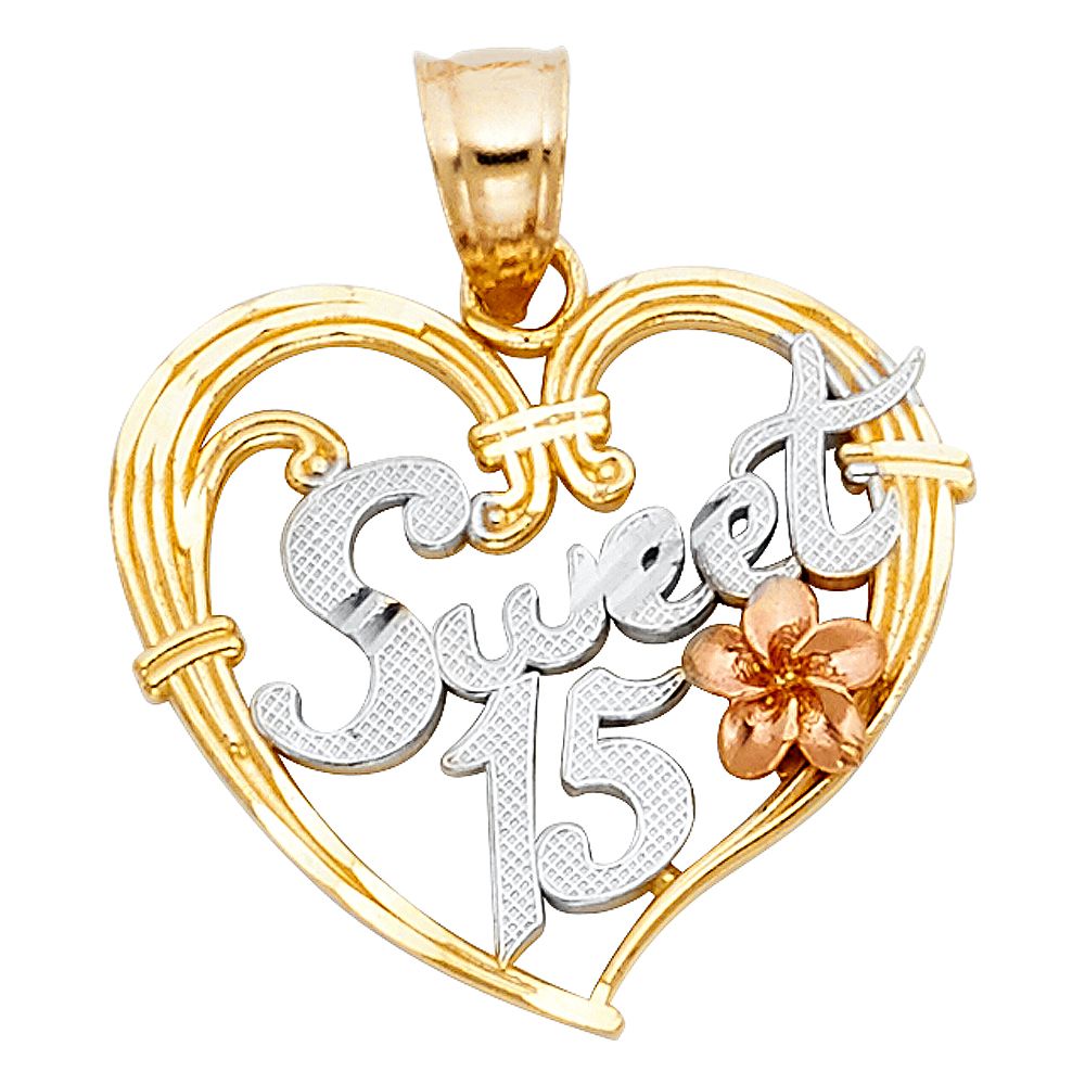 14K 3C 15 Years Years Heart Pendant