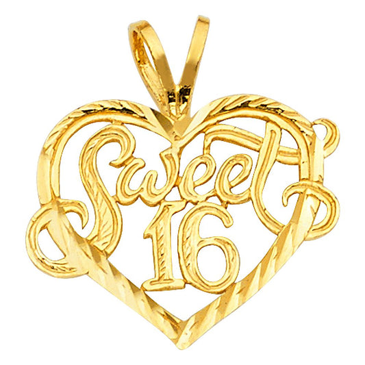 14KY 16 Years Heart Pendant