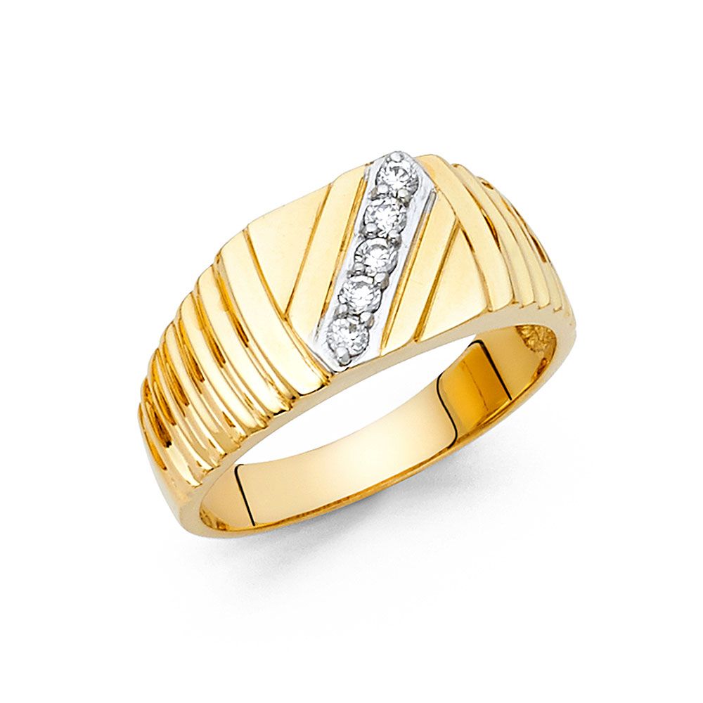 14KY CZ Men's Ring