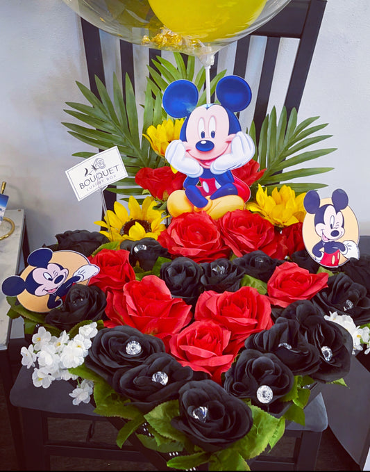 Mickey Floral Bouquet Artificial Roses